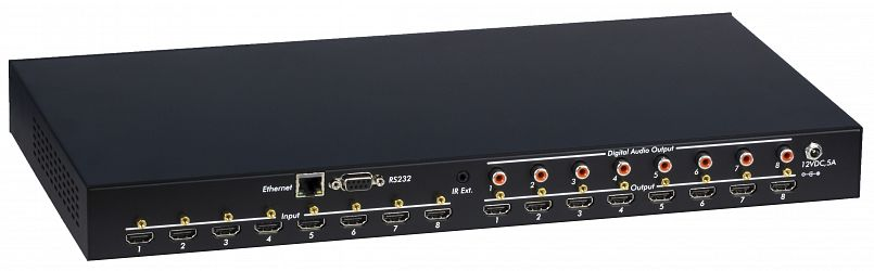 Muxlab HDMI 8x8 Matrisväxel UHD-4K@60Hz, HDCP2.2