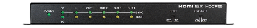 CYP/// HDMI splitter 1:4 med 4K UHD, HDMI2.0, HDCP2.2