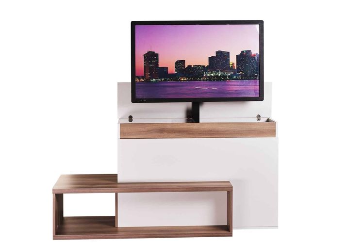 TV-möbel med inbyggd TV-LIFT VIT