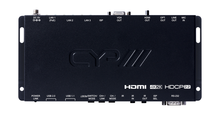 CYP/// HDMI eller VGA över IP mottagare med USB, 4K, HDCP2.2, PoE, CEC