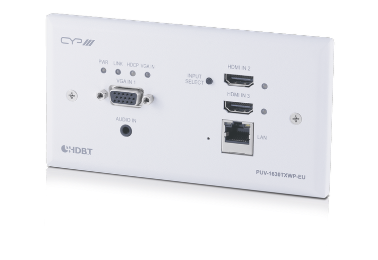 CYP/// HDMI + VGA Wallplate sändare. PoH, LAN 100 meter