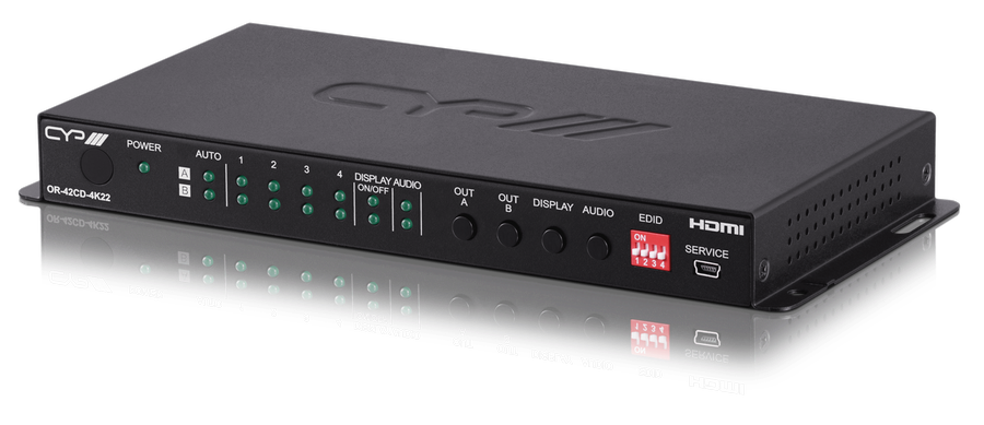 CYP/// 4x2 HDMI matris med Audio De-embedding, 4K, HDR, HDCP 2.2