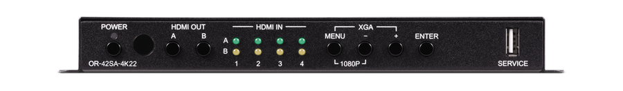 CYP/// 4x2 HDMI matris med Scaler och Bypass utgångar, 4K
