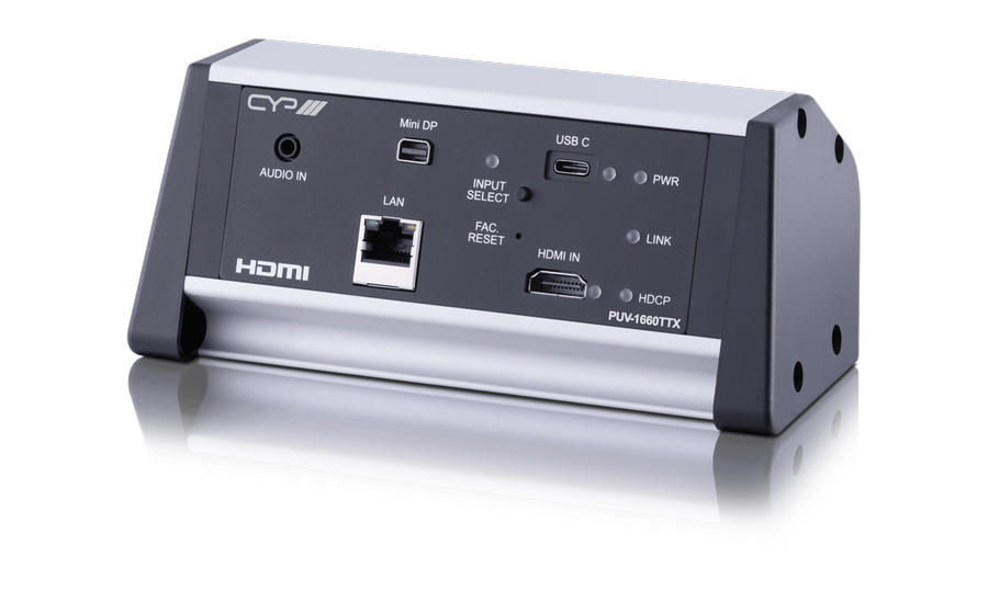 CYP/// Bordssändare, HDMI, USB-C, Mini DP, LAN, PoH, 100m