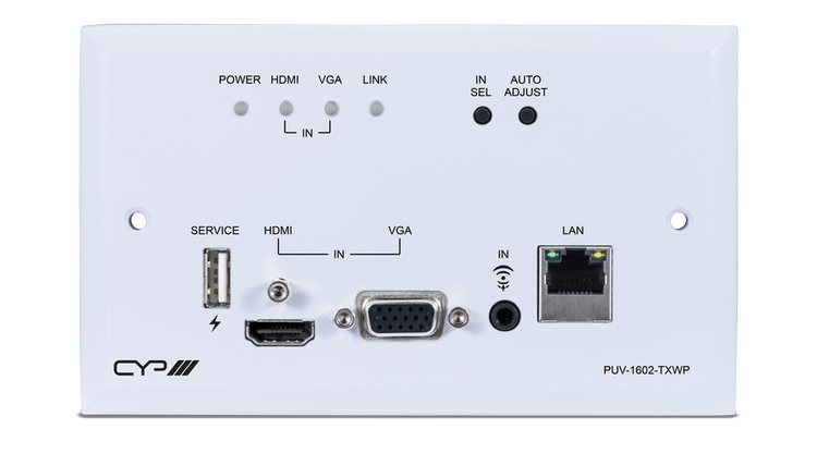 CYP/// Full HDBaseT Wallplate sändare. 4K, PoC, RS232, IR, LAN 100 meter
