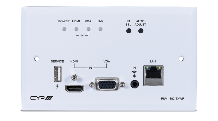 CYP/// Full HDBaseT Wallplate sändare. 4K, PoC, RS232, IR, LAN 100 meter