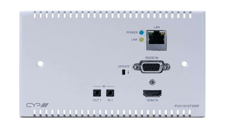 CYP/// Full HDBaseT sändare för väggmontering, 4K, HDCP2.2, PoH, IR, LAN