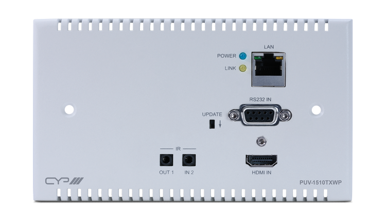 CYP/// Full HDBaseT sändare för väggmontering, 4K, HDCP2.2, PoH, IR, LAN