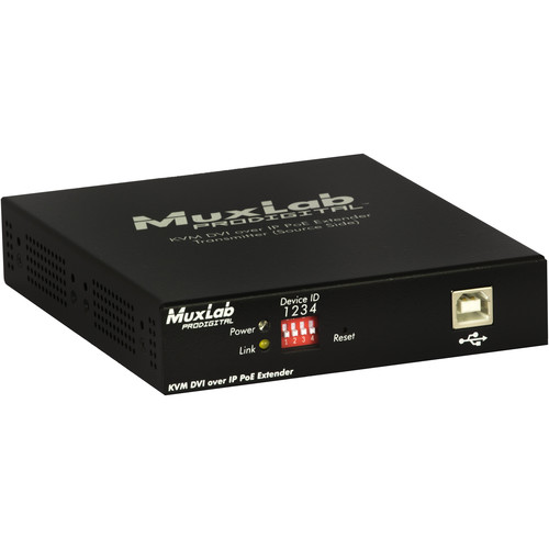 Muxlab KVM DVI-D över IP, PoE, 4xUSB, 1080p60, Sändare
