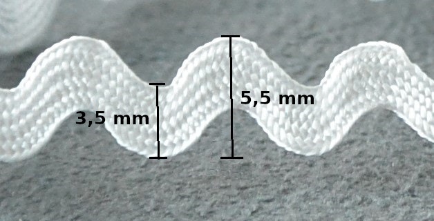 Sicksackband 3,5 mm. Gul.