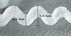 Sicksackband 3,5 mm. Svart.