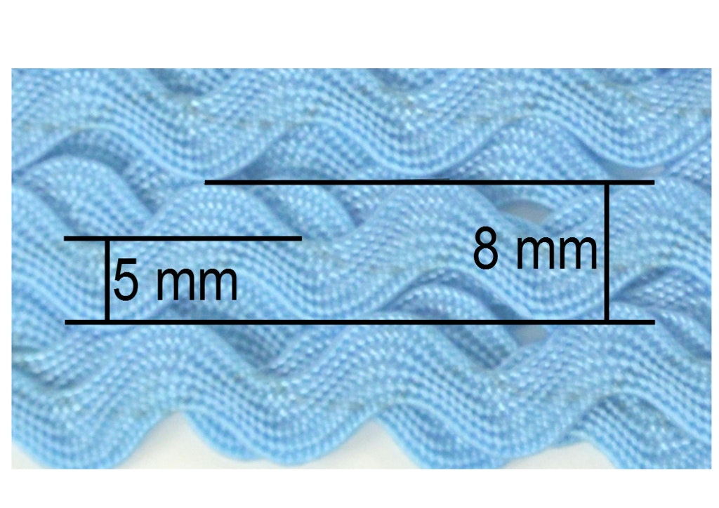 Sicksackband 5mm. Ljusgrå.