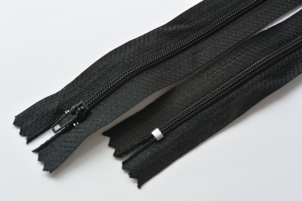 Dragkedja, klänningslås, 14-50 cm, Svart