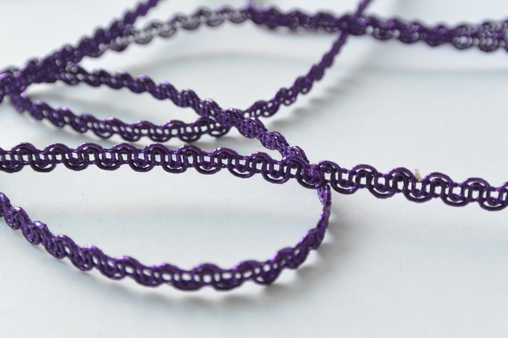Band, dekorband, lila, 5 mm