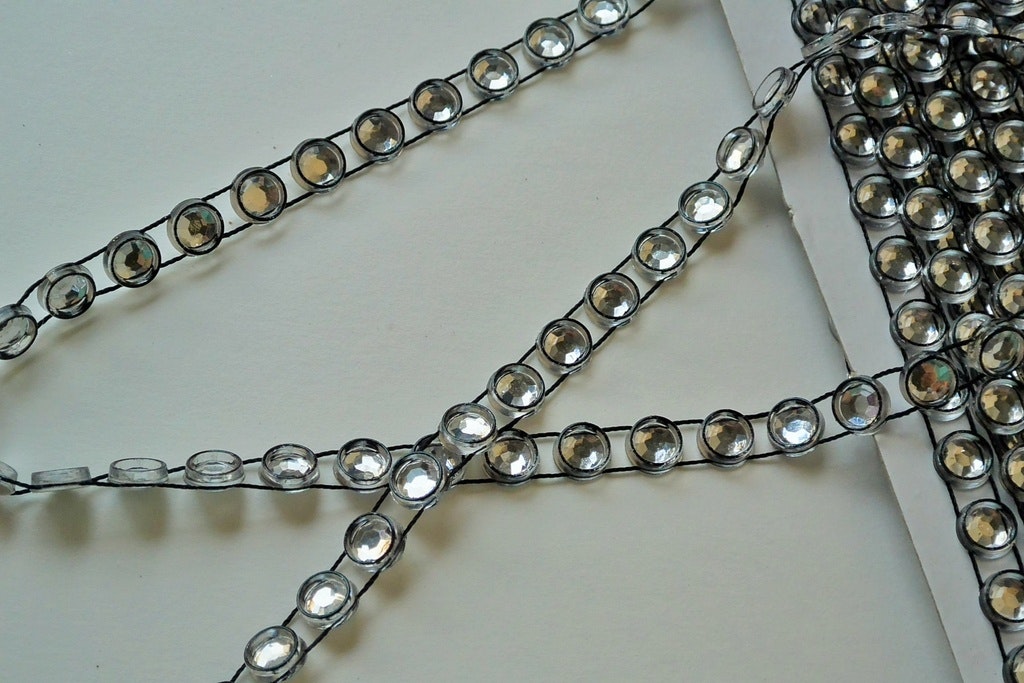 Band, dekorband, "silver", 7 mm