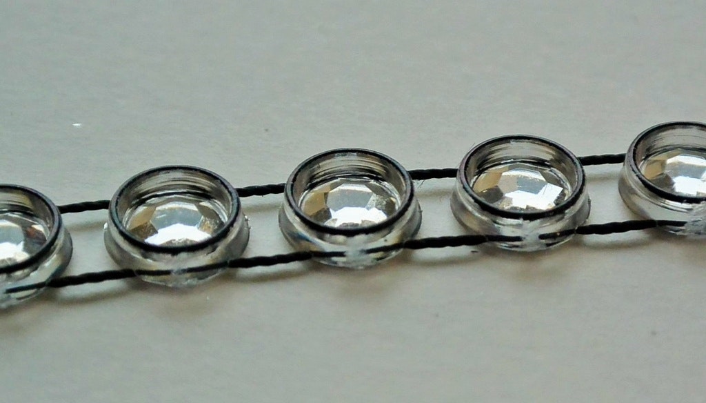 Band, dekorband, "silver", 7 mm