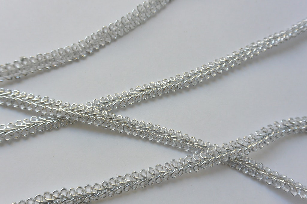Band, dekorband, "silver", 7 mm