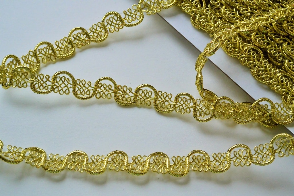 Band, dekorband, "guld", 12 mm