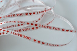 Dekorband "I love you", 0,5 cm/5 meter