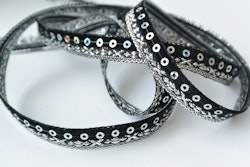 Dekorband med lurex och paljetter, 1 cm