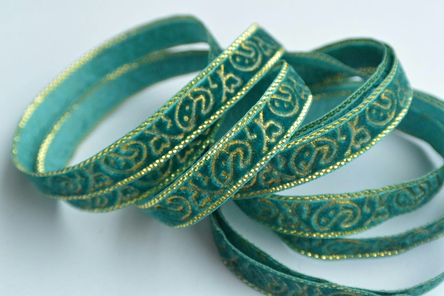 Sammetsband med lurex, 10 mm
