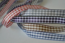 Band, dekorband, rutigt med lurex, 10 mm