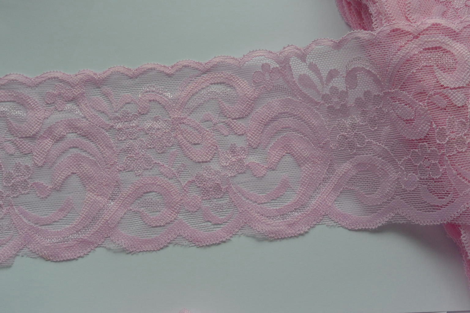 Rosa elastisk spets 9cm