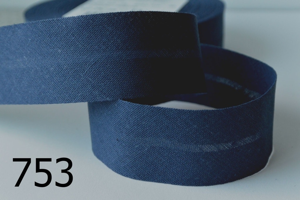 Snedslå, kantband, 30 mm. Mörk marinblå.