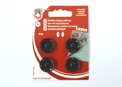 Tryckknappar, svart, 19 mm, 4 st.
