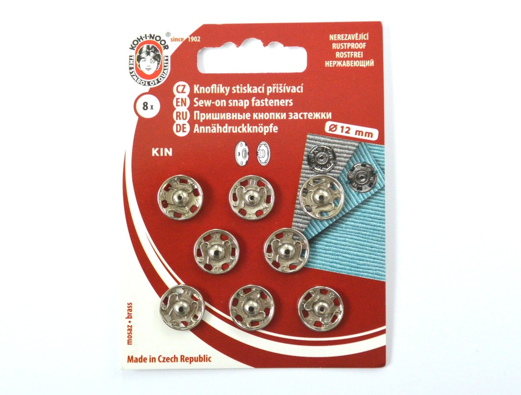 Tryckknappar, 12 mm, 8 st.