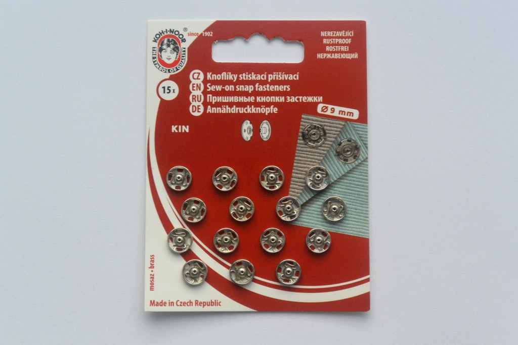 Tryckknappar, 9 mm, 15 st.