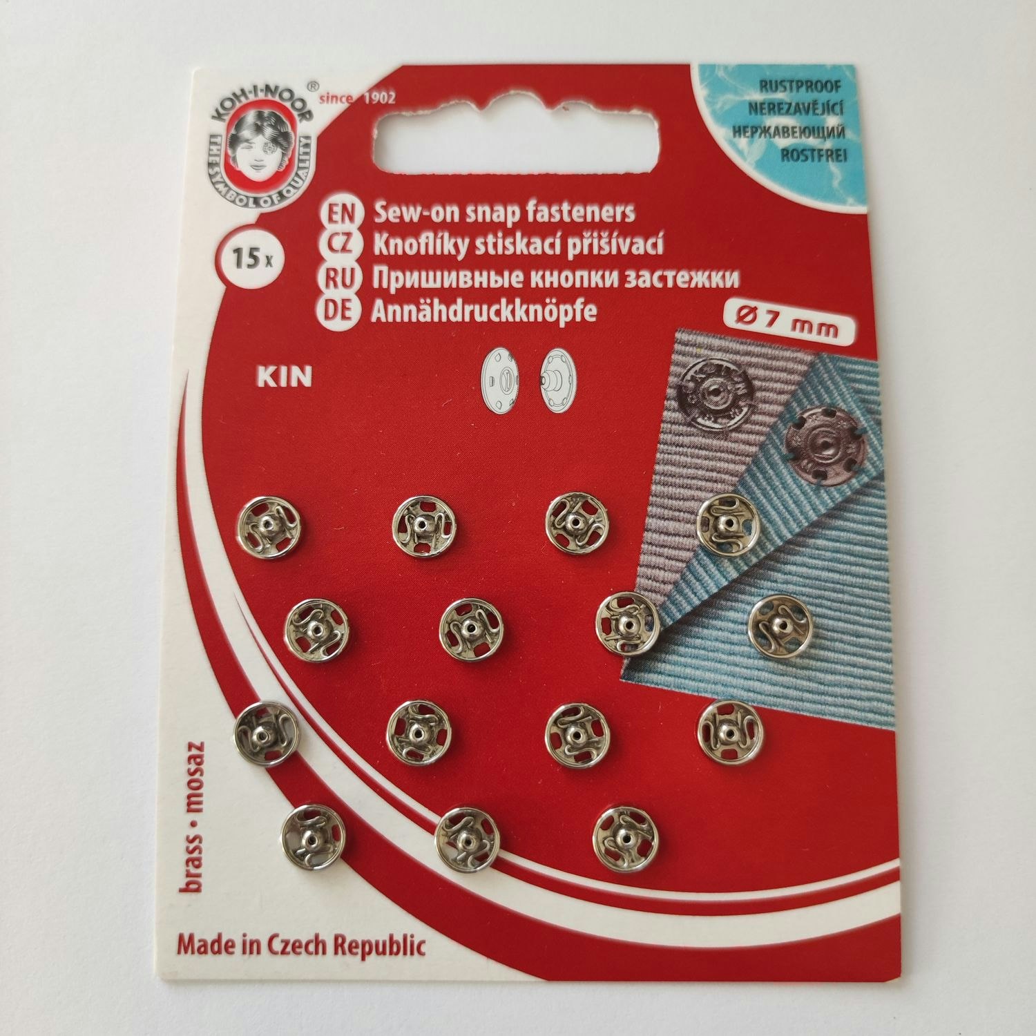 Tryckknappar, 7 mm, 15 st.