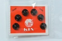 Tryckknappar, svart, 8 mm, 6 st.