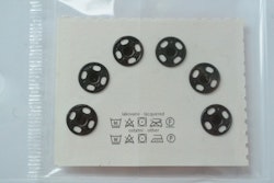 Tryckknappar, svart, 8 mm, 6 st.