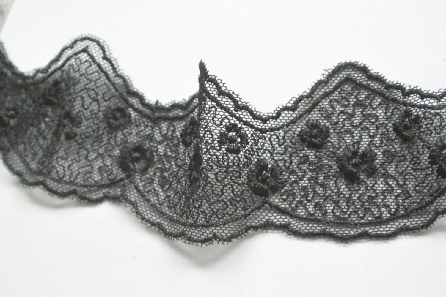 Svart tyllspets, 4,5 cm