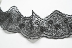 Svart tyllspets, 4,5 cm