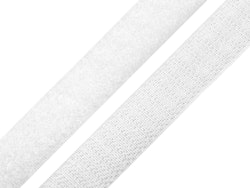 Självhäftande kardborreband, vitt,  20 mm