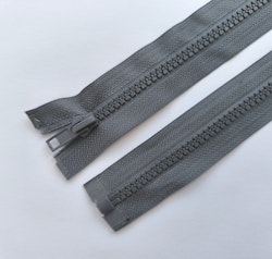 Dragkedja, blixtlås 6 mm 30-85 cm. Mörkgrå.