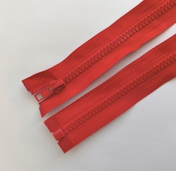 Dragkedja, blixtlås 6 mm 30-85 cm. Röd.