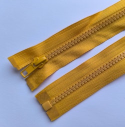 Dragkedja, blixtlås 6 mm 35-85 cm. Gul.