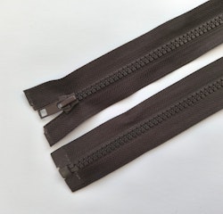 Dragkedja, blixtlås 6 mm 30-85 cm. Mörkbrun.