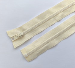 Dragkedja, blixtlås 6 mm 40-70 cm. Crème.