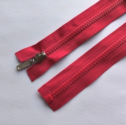 Dragkedja, blixtlås 6 mm 50 cm. Röd.