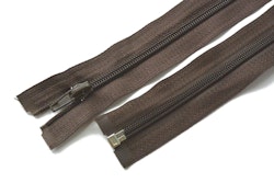 Dragkedja, blixtlås 5mm 30-80 cm. Mörkbrun.