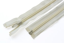 Dragkedja, blixtlås 5mm 30-75 cm. Antikvit/Crème.
