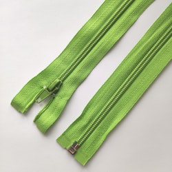 Dragkedja, blixtlås 5mm 30-75 cm. Lime.