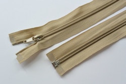 Dragkedja, blixtlås 5mm 35-75 cm. Beige.