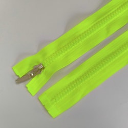 Dragkedja, blixtlås 6 mm 50 cm. Neongul.