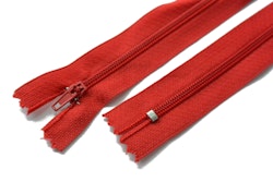 Dragkedja, klänningslås, 14-60 cm, Röd
