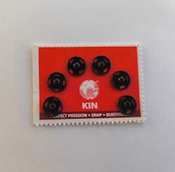 Tryckknappar,svart, 11 mm, 6 st.
